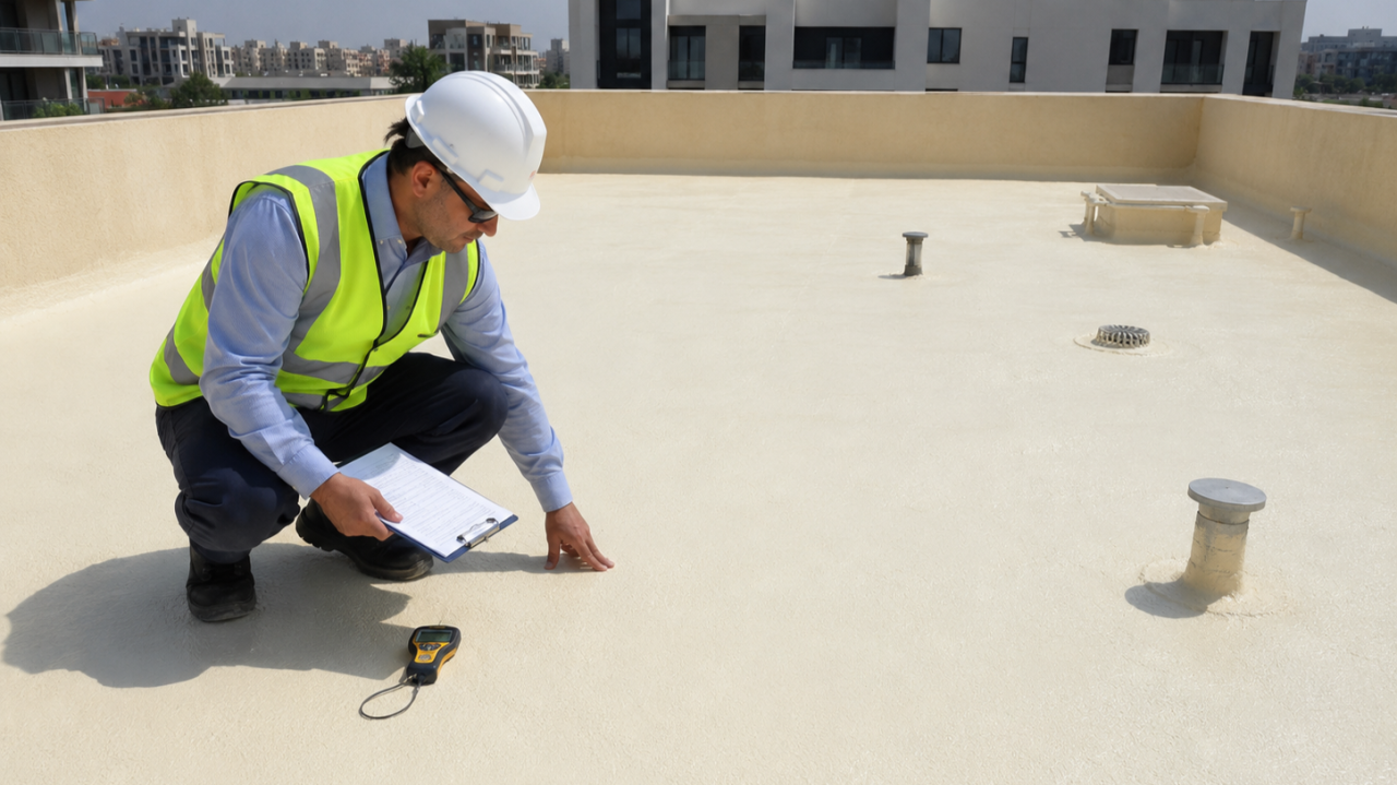 Shelter Care team installing an external insulation finishing system on a building façade
